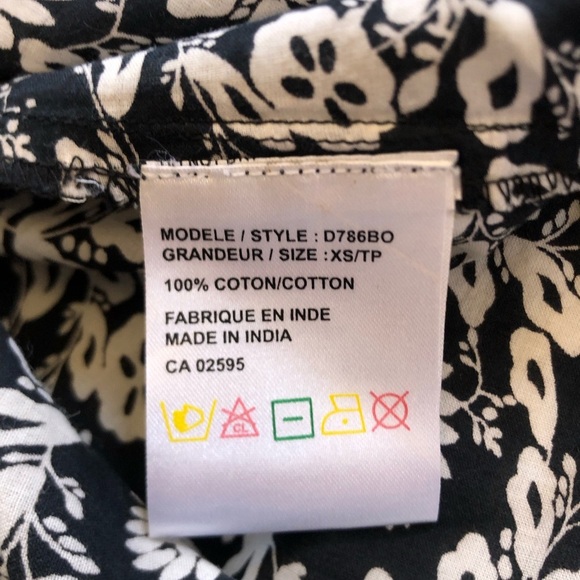 Navy and White Floral Dress with Lace Accents - Picture 14 of 16